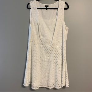 White Jessica Simpson fit and flare dress